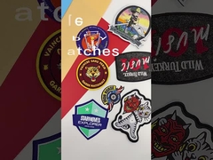 Изготовленный на заказ милый утюг логотипа на сплетенной границе Merrowed заплаты пурпурной для детей