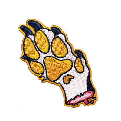 Cute Carton Dog Paw Iron On Clothing Patch 100% Embroidered Follow PMS Colors