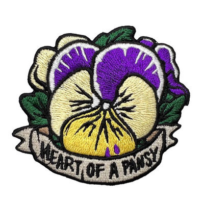 Утюг цветка Pansy 7 цветов на затыловке прилипателя заплаты вышивки для одежды/ботинок/крышки