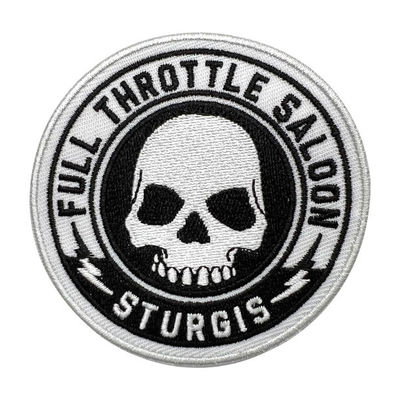 Skull Custom Embroidered Letter Patches With Merrow Border Adhesive Backing