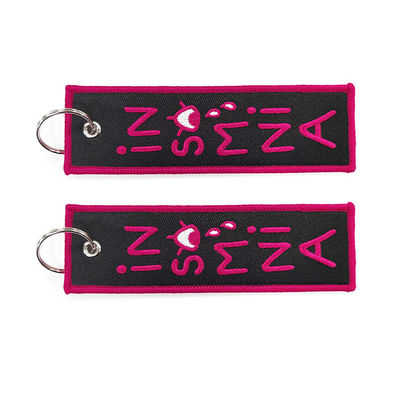 Граница Overlock вышила бирке Keychains двигателя ключевых цепей выдвиженческой