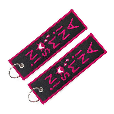 Граница Overlock вышила бирке Keychains двигателя ключевых цепей выдвиженческой